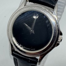 Vintage Movado Swiss Quartz Watch Museum Dial Women Silver Leather New Battery - $73.88