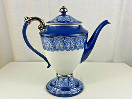 Vintage Tile Bombay China Coffee Pot With Lid, Pattern Bmatil 12&quot; Tall Beautiful - £38.98 GBP