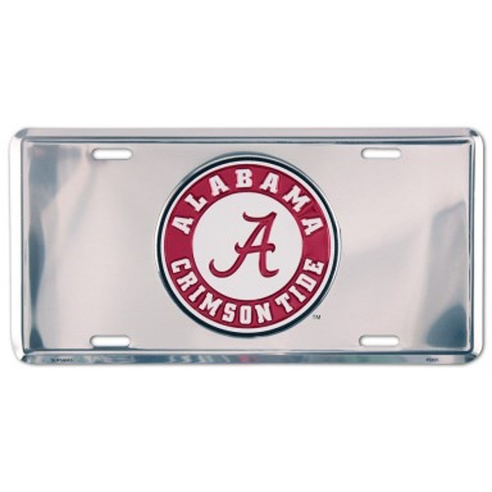 Alabama Crimson Tide Chrome Embossed Metal License Plate Auto Tag Sign - $6.95