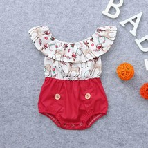 NEW Christmas Reindeer Baby Girls Red Bubble Romper Jumpsuit - £4.34 GBP