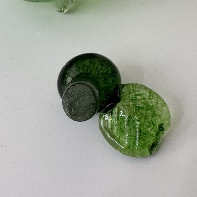 Plow & Hearth Indoor Green Crackle Glass Footed Fruit Fly Trap Art Glass Item image 5