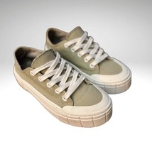 Sage Green Canvas Platform Sneakers Shoes Casual Lace Up Mad Love  Fran ... - $15.68