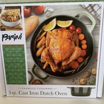 Parini 3 Qt. Cast Iron Dutch Oven Enameled Cookware Non-Stick New in Box - $65.31