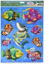 LUAU TROPICAL FISH CLINGS Window Glass Mirror Stickers Mermaid Party Dec... - $91.55 MXN