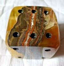 ONYX DICE paper weight &amp; 2 pen holder MADE IN MEXICO - 12.7 OZ - $29.99