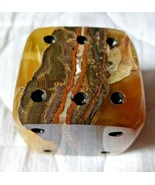 ONYX DICE paper weight &amp; 2 pen holder MADE IN MEXICO - 12.7 OZ - £23.59 GBP
