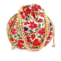 Handmade Women&#39;s Silk Rajasthani Potli Bag US - £16.41 GBP