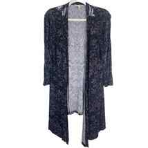 Soma Open Front Scroll Print Robe Jersey Knit Waterfall Drape Flowy Wome... - £10.77 GBP