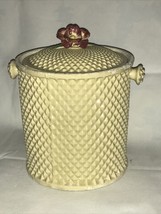 Vintage Biscuit / Cookie Jar, 1930’s,  Made in Japan,  Diamond Design, Pink Rose - £13.30 GBP