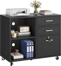 Yitahome Offers A Black Office Furniture Set That Includes A 3-Drawer Mobile - £77.72 GBP