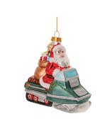 Glass Snowmobile Santa Ornament (Set of 6) - €99,16 EUR
