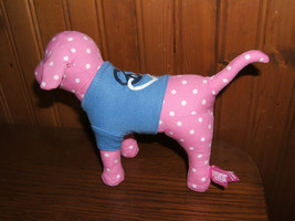 Victoria's Secret Pink Plush Stuffed Dog Animal w/ Blue Shirt Peace Love (NWOT) - £7.85 GBP