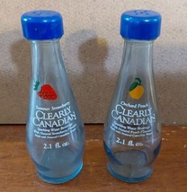 Clearly Canadian Glass Summer Strawberry Orchard Peach Salt Pepper Shake... - $11.30