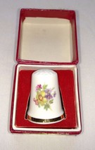 QUEENSWAY BONE CHINA THIMBLE Flowers The Empress British Columbia ENGLAND - $17.95
