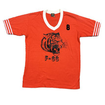 Vintage T-Shirt V Neck Baseball Style Orange Bangles Tigers Single Stitch M - $24.74