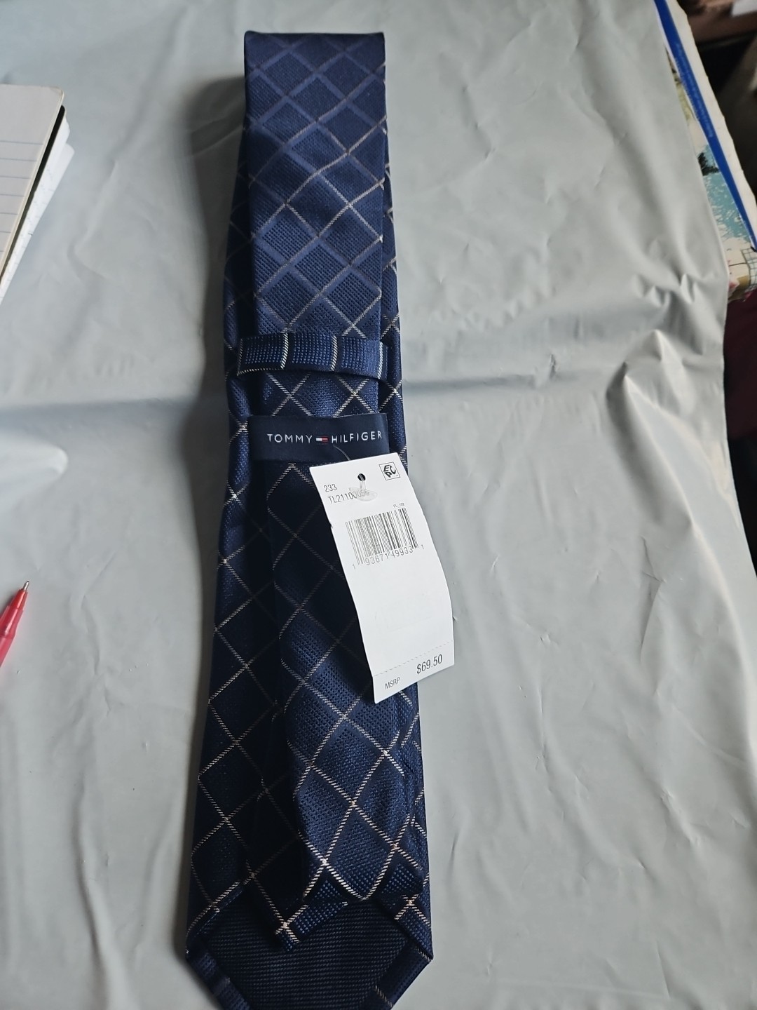 Tommy Hilfiger Men&#39;s Silk Blend Tie Blue LG Diamond NEW MSRP: $69.50 - $18.76