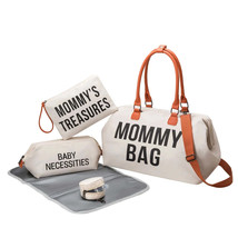 Anymom Mommy Diaper Bag Beige Handbag 5 pcs Set with Portable Changing P... - $115.00