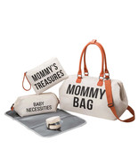 Anymom Mommy Diaper Bag Beige Handbag 5 pcs Set with Portable Changing P... - €98,29 EUR