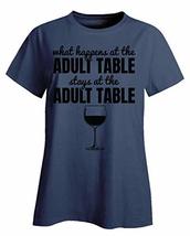 Jewish Gift What Happens at The Adult Table - Ladies T-Shirt Navy - £32.24 GBP