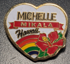 Michelle - Mikala - Hawaii - Lapel Hat Backpack Enamel Pin - 1982 Vintage - £13.18 GBP