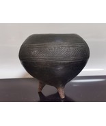 Antique Artisan Black Pottery 3 Footed Bowl Santa Clara Pueblo Mexico Peru - $1,759.98 MXN