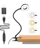Flexible Gooseneck Clamp-On Desk Lamp, w/ 3 Color, 10 Brightness Modes -... - $14.35