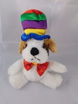 Dan Dee Dog Plush Clown Hat Bow tie 8 Inch Tall Stuffed Animal toy - $8.05