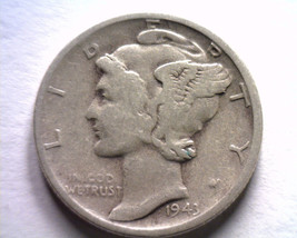 1943-S S/S South Not Listed Mercury Dime Very Fine Vf Nice Original 99c Shipment - $11.75