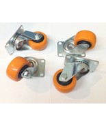 Lot of (4) 2.5&quot; Caster All Swivel Ball Bearing Plate Polyurethane Wheels - £53.08 GBP