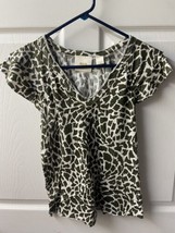 Anthropologie Maeve Knit Top Women Size XS  V Neck Flutter Sleeve Blouse... - £11.78 GBP