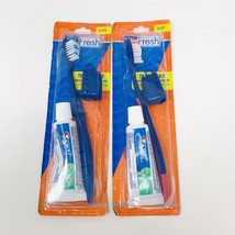 Dr Fresh Travel Toothbrush Kit Toothbrush Crest Toothpaste Toothbrush Cover 2 Pk - £9.56 GBP