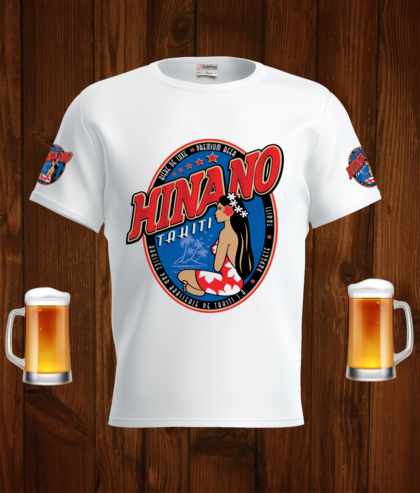 Hinano Beer Logo White Short Sleeve  T-Shirt Gift New Fashion