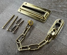 Brass Door Chain Door Lock Steel Construction Chain Door Guard Security Lock - £7.71 GBP