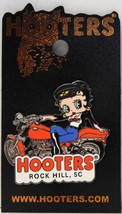 New! Rock Hill, Sc Hooters Betty Boop Girl On Motorcycle Bike Lapel Pin - £11.76 GBP