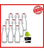 Durable 8oz Flip Top Glass Bottles - Perfect for Kombucha &amp; Sauces - 9 Pack - $36.62