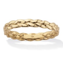PalmBeach Jewelry 10K Yellow Gold Braided Stackable Band Ring - £173.11 GBP