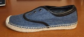 Elie Tahari Women&#39;s Shoes 6 Mako Denim Blue Slip-On Espadrille Sneakers - $44.89
