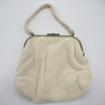 Borsa A Mano Vintage Bianca Con Perline Per Donna - $39.59