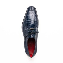 Merida Caiman and Lizard Dress Derby's Tasseled Laces Shoes Navy image 4