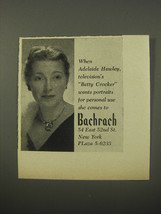 1956 Bachrach Photography Ad - Adelaide Hawley, television&#39;s Betty Crocker - £14.78 GBP