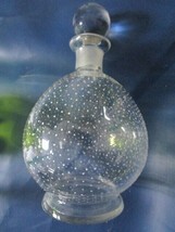 POLKA DOT CRYSTAL DECANTER PAINTED WITH TOPPER 8&quot; - £98.61 GBP