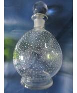 POLKA DOT CRYSTAL DECANTER PAINTED WITH TOPPER 8&quot; - £98.61 GBP