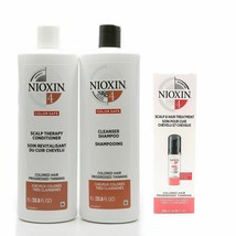 NIOXIN System 4 Cleanser &amp; Scalp Therapy Duo Set(33.8oz each) + Treatment 6.76oz - £51.95 GBP