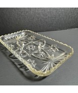 1960 Prescut Clear Glass Rectange Dish Scalloped Edging Anchor Hocking [... - $8.60