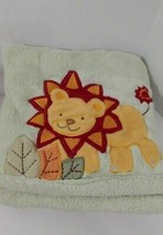 Tiddliwinks Green Baby Blanket yellow orange red lion used - £7.83 GBP
