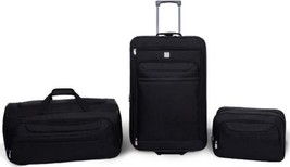 3-Piece Luggage Set 24-In Checked Suitcase Wheels 22-In Duffel Bag Carry-On Tote - £64.47 GBP