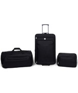 3-Piece Luggage Set 24-In Checked Suitcase Wheels 22-In Duffel Bag Carry... - £63.70 GBP