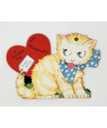 1940&#39;s Cute Cat Licking Tongue &amp;  Googly Eye Valentine - $13.55 CAD