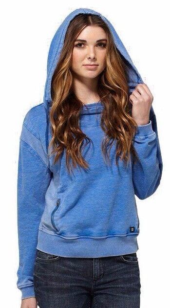 DC Shoe Co. Juniors Women&#39;s Blue Arrow Fleece Top Pullover Hoodie ADJFT0... - $21.99+