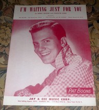 Pat Boone Sheet Music - I&#39;m Waiting Just for You (1951) - £9.79 GBP
